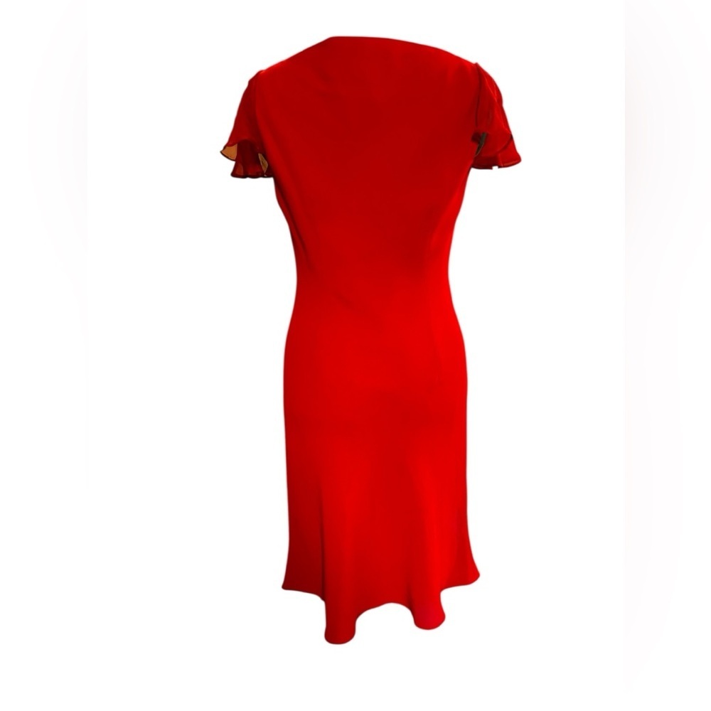 NWT Silk Trim Dress Jones New York Red 1990s Size 6 Sheath - Picture 4 of 12